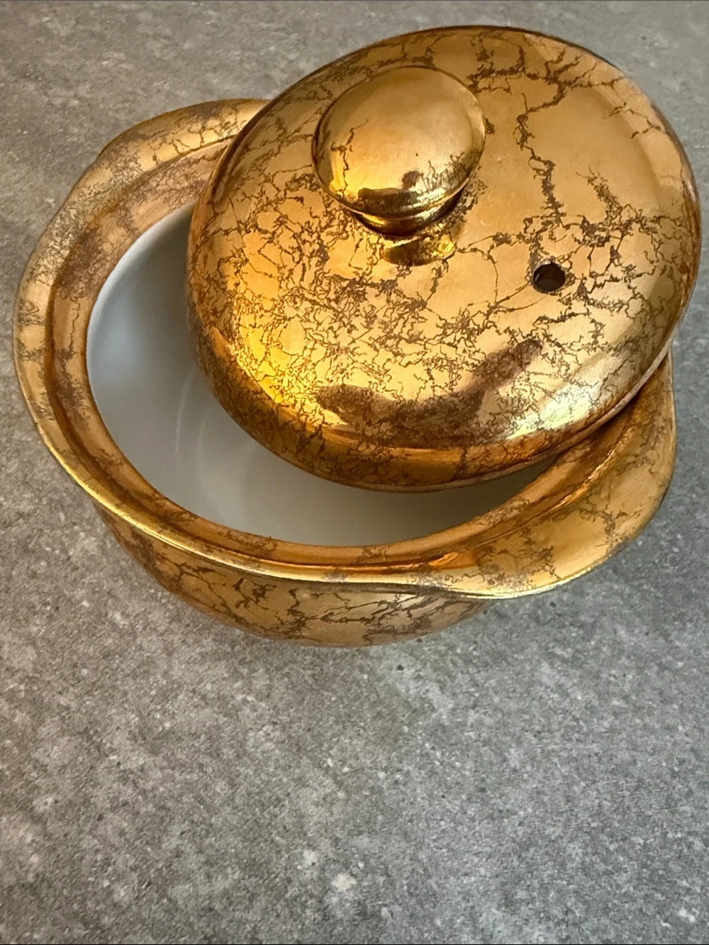 Hall China covered baking dish, 